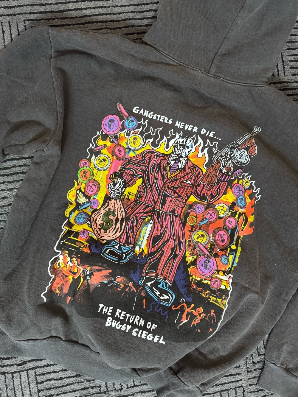 Warren Lotas Gangsters Never Die Hoodie XL Black